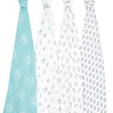 BOUTIQUE COTTON MUSLIN SWADDLES 4 PACK